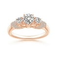 thumbnail image 1 of ANGARA Natural Diamond Fleur De Lis Engagement Ring in 14K Rose Gold for Women (Size-5.1mm| Color-I-J| Clarity-I1-I2) | April Birthstone, Anniversary, Jewelry Gift for Women | Natural Diamond Ring, 1 of 9