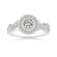 thumbnail image 1 of ANGARA Natural 0.5 Ct. Diamond Vintage Inspired Engagement Ring in 14K White Gold for Women (Ring Size: 11.5), 1 of 9