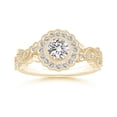 thumbnail image 1 of ANGARA Natural Diamond Engagement Ring with Floral in 14K Yellow Gold for Women (Size-5.1mm| Color-I-J| Clarity-I1-I2) | April Birthstone, Anniversary, Jewelry Gift for Women | Natural Diamond Ring, 1 of 9