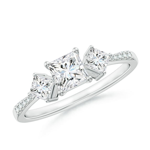 ANGARA Natural 0.52 Ct. Diamond Classic Engagement Ring in 14K White Gold for Women (Ring Size: 3)