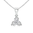 thumbnail image 1 of ANGARA Natural Diamond Three Stone Pendant in 14K White Gold for Women (Size-3.6mm | Color-H| Clarity-SI2) | April Birthstone, Birthday, Anniversary, Jewelry Gift for Women | Natural Diamond Necklace, 1 of 7