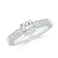 thumbnail image 1 of ANGARA Natural 0.52 Ct. Diamond Vintage Inspired Ring in 14K White Gold for Women (Ring Size: 11.5), 1 of 9