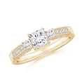 thumbnail image 1 of ANGARA Natural Princess-Cut Diamond Three Stone Ring in 14K Yellow Gold for Women (Size-4.5mm| Color-G| Clarity-VS2) | April Birthstone, Anniversary, Jewelry Gift for Women | Natural Diamond Ring, 1 of 8