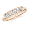 thumbnail image 1 of ANGARA Natural Pave Set Diamond Bar Ring with Milgrain in 14K Rose Gold for Women (Size-3mm| Color-H| Clarity-SI2) | April Birthstone, Anniversary, Jewelry Gift for Women | Natural Diamond Ring, 1 of 11