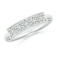 thumbnail image 1 of ANGARA Natural Pave Set Diamond Bar Ring with Milgrain in 14K White Gold for Women (Size-3mm| Color-H| Clarity-SI2) | April Birthstone, Anniversary, Jewelry Gift for Women | Natural Diamond Ring, 1 of 11