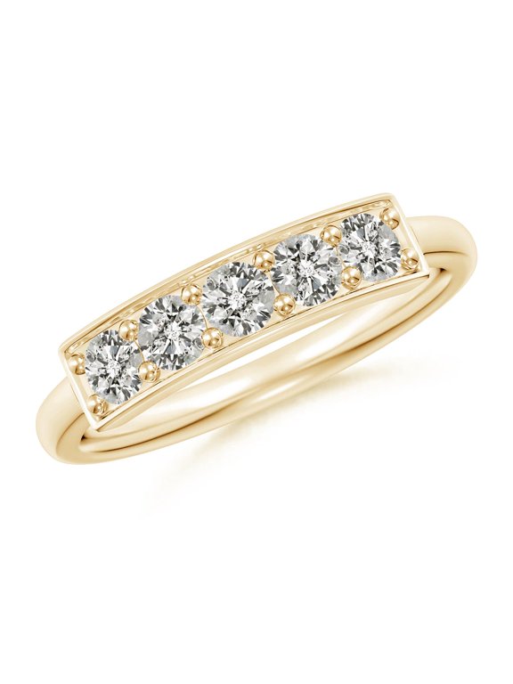 Natural 0.53 Ct. Diamond Stackable Stackable Ring in 14K Yellow Gold for Women (Ring Size: 6.5)
