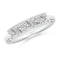 thumbnail image 1 of ANGARA Natural Diamond Bar Ring with Milgrain in 925 Sterling Silver for Women (Size-3mm| Color-I-J| Clarity-I1-I2) | April Birthstone, Anniversary, Jewelry Gift for Women | Natural Diamond Ring, 1 of 9
