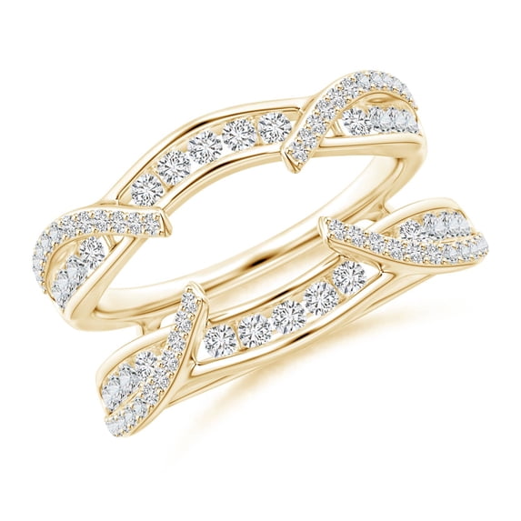 ANGARA Natural Diamond Cathedral Ring Wrap in 14K Yellow Gold for Women (Size-1.7mm| Color-H| Clarity-SI2) | April Birthstone, Anniversary, Jewelry Gift for Women | Natural Diamond Ring