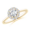 thumbnail image 1 of ANGARA Natural Classic Diamond Scalloped Halo Ring in 14K Yellow Gold for Women (Size-5.2mm| Color-G| Clarity-VS2) | April Birthstone, Anniversary, Jewelry Gift for Women | Natural Diamond Ring, 1 of 9
