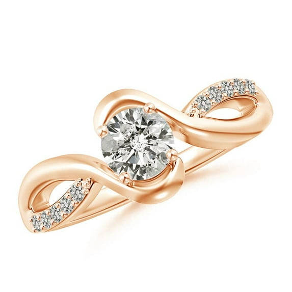 ANGARA Natural 0.55 Ct. Diamond Infinity Promise Ring in 14K Rose Gold for Women (Ring Size: 3)