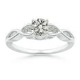 thumbnail image 1 of ANGARA Natural Infinity Twist Diamond Promise Ring in 14K White Gold for Women (Size-5.2mm| Color-K| Clarity-I3) | April Birthstone, Anniversary, Jewelry Gift for Women | Natural Diamond Ring, 1 of 9