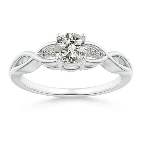 ANGARA Natural Infinity Twist Diamond Promise Ring in 14K White Gold for Women (Size-5.2mm| Color-K| Clarity-I3) | April Birthstone, Anniversary, Jewelry Gift for Women | Natural Diamond Ring