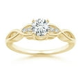 thumbnail image 1 of ANGARA Natural Infinity Twist Diamond Promise Ring in 14K Yellow Gold for Women (Size-5.2mm| Color-G| Clarity-VS2) | April Birthstone, Anniversary, Jewelry Gift for Women | Natural Diamond Ring, 1 of 8