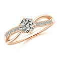 thumbnail image 1 of ANGARA Natural Six Prong-Set Diamond Split Shank Ring in 14K Rose Gold for Women (Size-5.2mm| Color-K| Clarity-I3) | April Birthstone, Anniversary, Jewelry Gift for Women | Natural Diamond Ring, 1 of 8