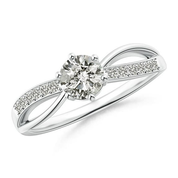 ANGARA Natural 0.55 Ct. Diamond Infinity Ring in 14K White Gold for Women (Ring Size: 3)