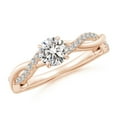 thumbnail image 1 of ANGARA Natural Solitaire Diamond Engagement Ring in 14K Rose Gold for Women (Size-5.2mm| Color-I-J| Clarity-I1-I2) | April Birthstone, Anniversary, Jewelry Gift for Women | Natural Diamond Ring, 1 of 11