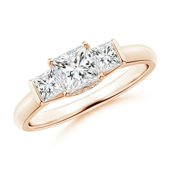 ANGARA Natural 0.57 Ct. Diamond Classic Engagement Ring in 14K Rose Gold for Women (Ring Size: 7)
