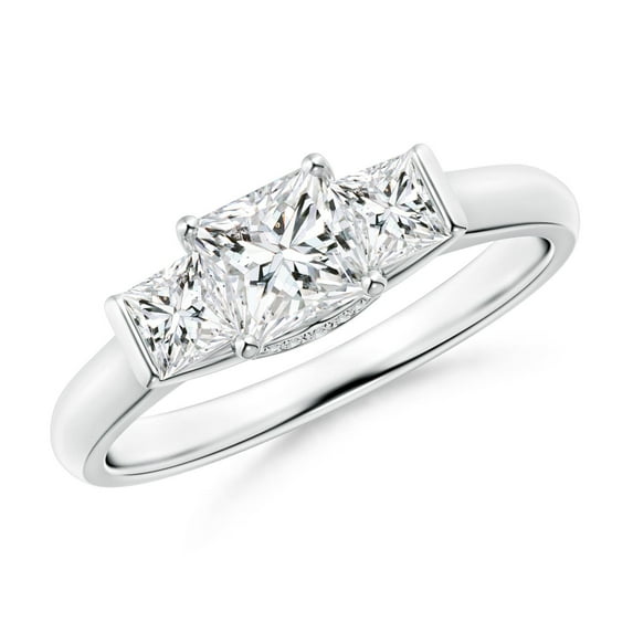 ANGARA Natural 0.57 Ct. Diamond Classic Engagement Ring in 14K White Gold for Women (Ring Size: 3)