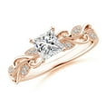 thumbnail image 1 of ANGARA Natural Diamond Ring with Scrollwork in 14K Rose Gold for Women (Size-4.7mm| Color-I-J| Clarity-I1-I2) | April Birthstone, Anniversary, Jewelry Gift for Women | Natural Diamond Ring, 1 of 9
