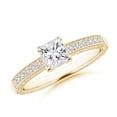 thumbnail image 1 of ANGARA Natural Princess Cut Diamond Ring in 14K Yellow Gold for Women (Size-4.7mm| Color-H| Clarity-SI2) | April Birthstone, Anniversary, Jewelry Gift for Women | Natural Diamond Ring, 1 of 9