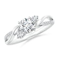 thumbnail image 1 of ANGARA Natural 0.58 Ct. Diamond Three Stone Ring in 14K White Gold for Women (Ring Size: 12), 1 of 13