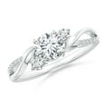 thumbnail image 1 of ANGARA Natural 0.58 Ct. Diamond Three Stone Ring in 14K White Gold for Women (Ring Size: 3.5), 1 of 13
