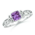 thumbnail image 1 of ANGARA Natural 0.6 Ct. Amethyst Solitaire Ring in 14K White Gold for Women (Ring Size: 10), 1 of 9