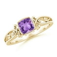 thumbnail image 1 of ANGARA Natural 0.6 Ct. Amethyst Solitaire Ring in 14K Yellow Gold for Women (Ring Size: 10.5), 1 of 9