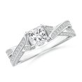 thumbnail image 1 of ANGARA Natural 0.6 Ct. Diamond Classic Engagement Ring in 14K White Gold for Women (Ring Size: 3), 1 of 8