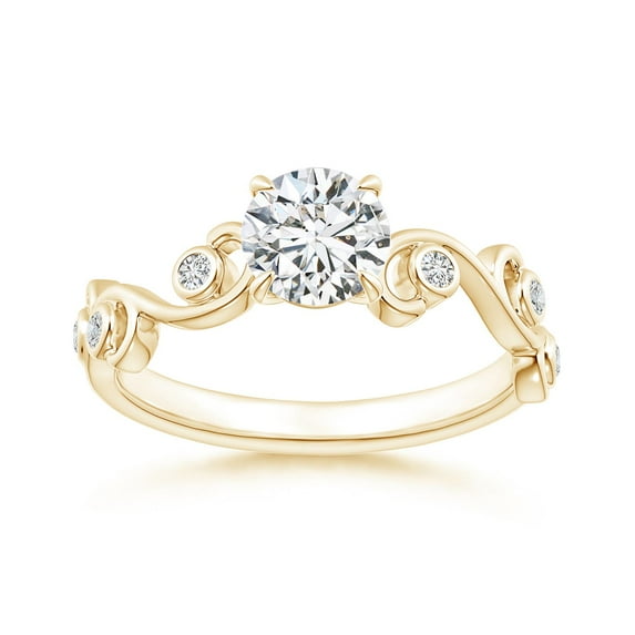 ANGARA Natural 0.6 Ct. Diamond Fashion Ring in 14K Yellow Gold for Women (Ring Size: 3)