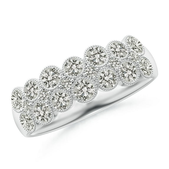 ANGARA Natural 0.6 Ct. Diamond Non Eternity Ring in 14K White Gold for Women (Ring Size: 12)