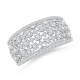 thumbnail image 1 of ANGARA Natural Edwardian Style Diamond Lace Pattern Broad Anniversary Ring in 14K White Gold for Women (Size-1.95mm| Color-H| Clarity-SI2) | Anniversary, Jewelry Gift for Women | Natural Diamond Ring, 1 of 9