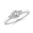 thumbnail image 1 of ANGARA Natural Diamond Three Stone Engagement Ring in 14K White Gold for Women (Size-5.5mm| Color-I-J| Clarity-I1-I2) | April Birthstone, Anniversary, Jewelry Gift for Women | Natural Diamond Ring, 1 of 10