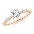 thumbnail image 1 of ANGARA Natural Diamond Tapered Shank Engagement Ring in 14K Rose Gold for Women (Size-5.6mm| Color-G| Clarity-VS2) | April Birthstone, Anniversary, Jewelry Gift for Women | Natural Diamond Ring, 1 of 10