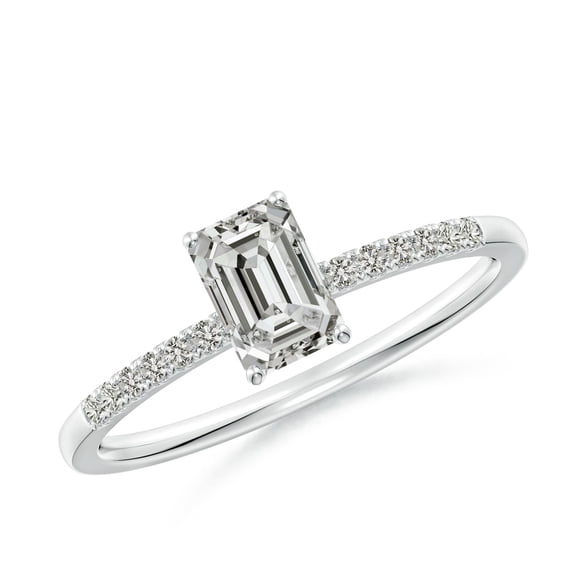 ANGARA Natural 0.65 Ct. Diamond Classic Engagement Ring in Sterling Silver for Women (Ring Size: 5.5)