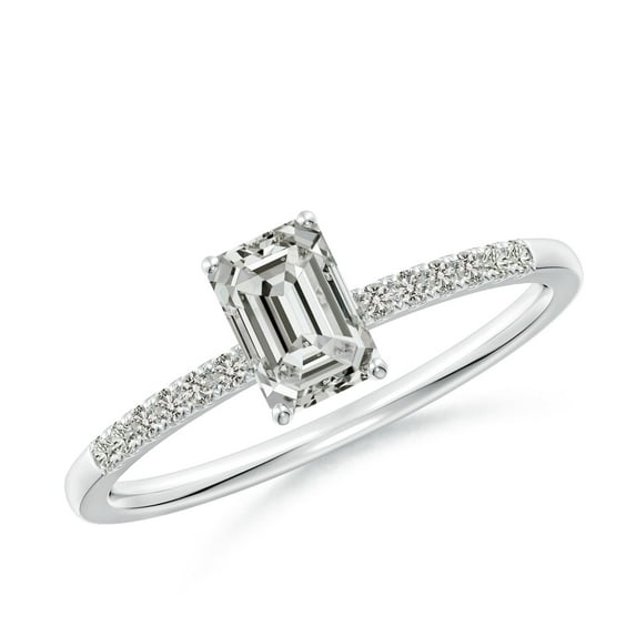 ANGARA Natural 0.65 Ct. Diamond Classic Engagement Ring in Sterling Silver for Women (Ring Size: 9)