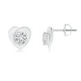 thumbnail image 1 of ANGARA Natural Solitaire Diamond Heart Stud Earrings in 14K White Gold for Women (Size-4.4mm| Color-H| Clarity-SI2) | April Birthstone, Anniversary, Jewelry Gift for Women | Natural Diamond Earrings, 1 of 7