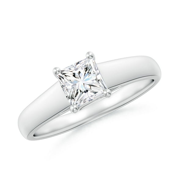 ANGARA Natural Diamond Solitaire Engagement Ring in 14K White Gold for Women (Size-4.9mm| Color-G| Clarity-VS2) | April Birthstone, Anniversary, Jewelry Gift for Women | Natural Diamond Ring