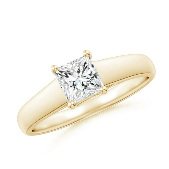 ANGARA Natural Diamond Solitaire Engagement Ring in 14K Yellow Gold for Women (Size-4.9mm| Color-H| Clarity-SI2) | April Birthstone, Anniversary, Jewelry Gift for Women | Natural Diamond Ring