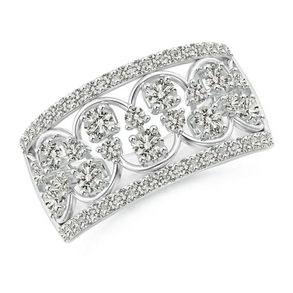 ANGARA Natural 0.67 Ct. Diamond Non Eternity Anniversary Ring in 14K White Gold for Women (Ring Size: 7)