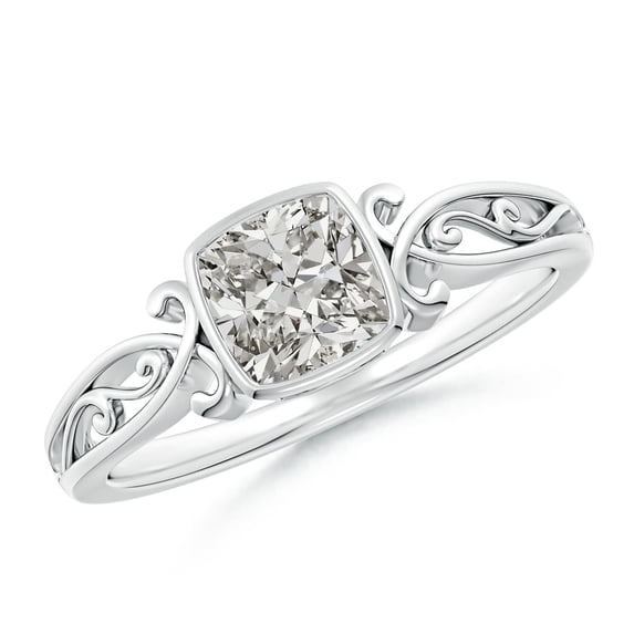 ANGARA Natural 0.69 Ct. Diamond Solitaire Ring in 14K White Gold for Women (Ring Size: 3.5)