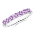 thumbnail image 1 of ANGARA Natural Half Eternity Seven Stone Amethyst Wedding Ring in 14K White Gold for Women (Size-3mm) | February Birthstone, Birthday, Anniversary, Jewelry Gift for Women | Natural Amethyst Ring, 1 of 9