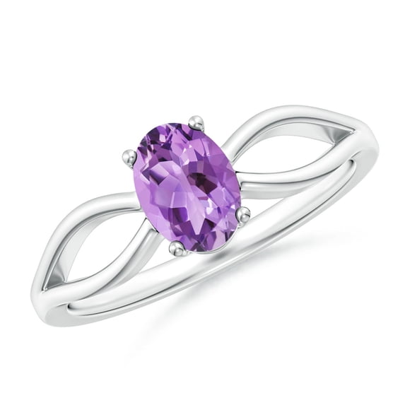 ANGARA Natural 0.7 Ct. Amethyst Solitaire Ring in Sterling Silver for Women (Ring Size: 6.5)