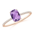 thumbnail image 1 of ANGARA Natural 0.7 Ct. Amethyst with Diamond Classic Ring in 14K Rose Gold for Women (Ring Size: 11), 1 of 8