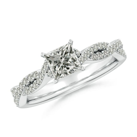 ANGARA Natural 0.7 Ct. Diamond Classic Engagement Ring in 14K White Gold for Women (Ring Size: 11.5)