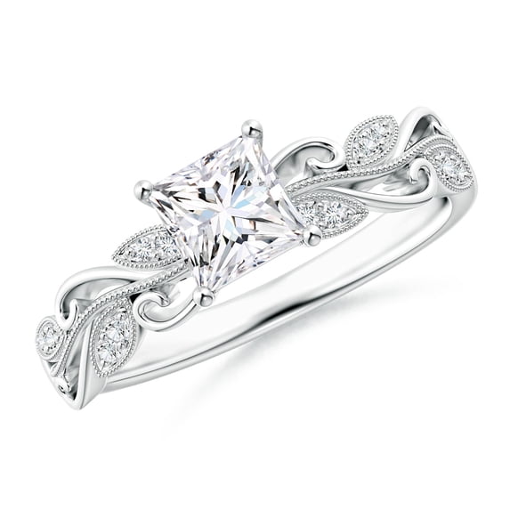 ANGARA Natural 0.7 Ct. Diamond Classic Ring in 14K White Gold for Women (Ring Size: 12)
