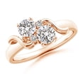 thumbnail image 1 of ANGARA Natural 0.7 Ct. Diamond Fashion Ring in 14K Rose Gold for Women (Ring Size: 9), 1 of 8