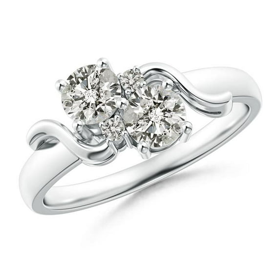 ANGARA Natural 0.7 Ct. Diamond Fashion Ring in 14K White Gold for Women (Ring Size: 12)
