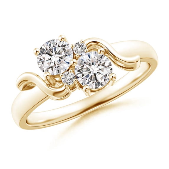 ANGARA Natural 0.7 Ct. Diamond Fashion Ring in 14K Yellow Gold for Women (Ring Size: 3.5)