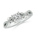 thumbnail image 1 of ANGARA Natural 0.7 Ct. Diamond Side Stone Engagement Ring in Sterling Silver for Women (Ring Size: 7.5), 1 of 9